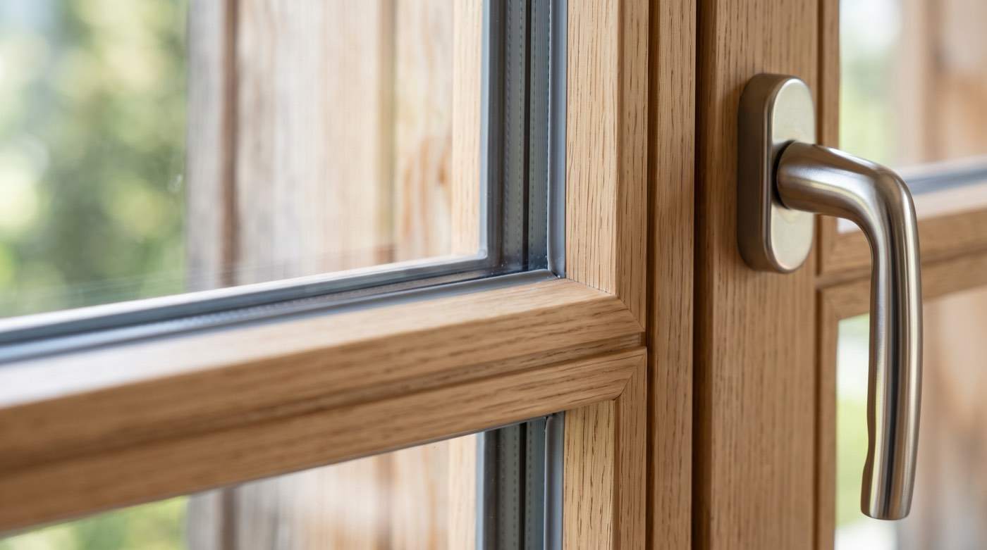 Sauberer Fensterrahmen mit gereinigtem Falz