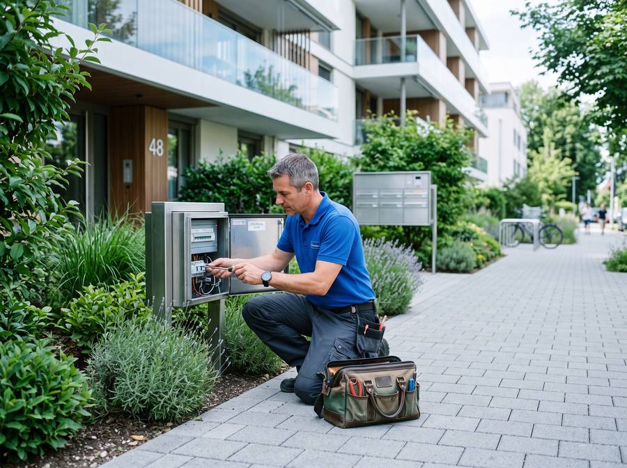 Hauswart von Lenaro bei der technischen Betreuung einer Liegenschaft
