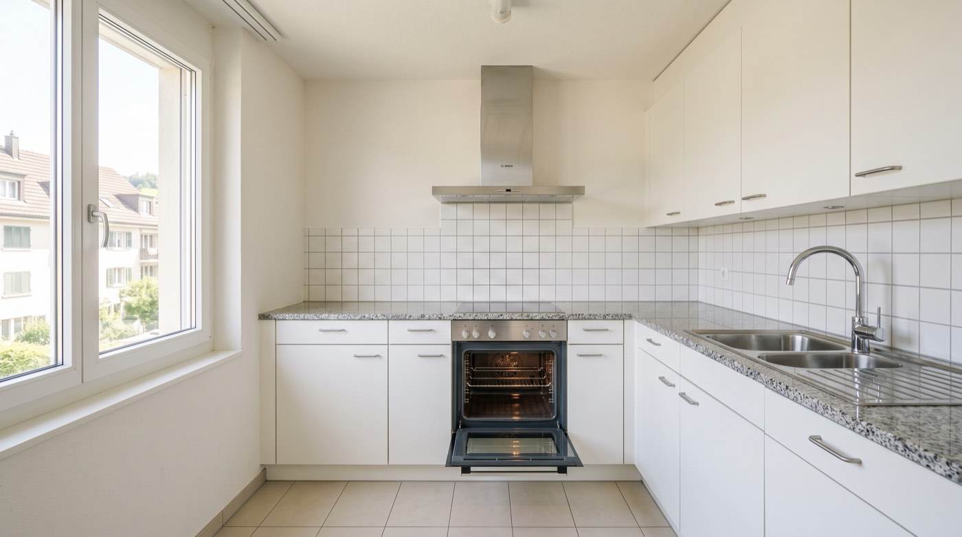 Gereinigte Küche vor der Wohnungsabgabe